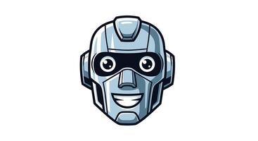 A robot head with a smile on it vector