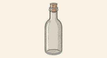 A bottle with a cork in it on a white background vector