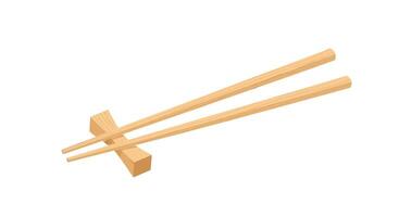 Wooden chopsticks icon in isometric style on white background vector