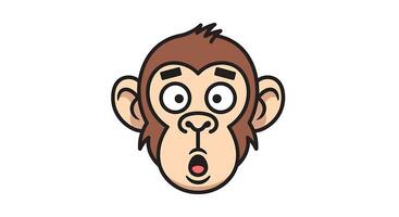 A cartoon monkey with a surprised expression vector