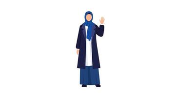 An illustration of a muslim woman in a hijab vector