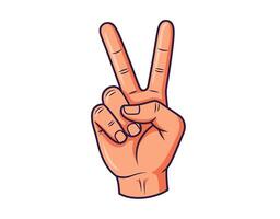 A hand with a peace sign in it vector