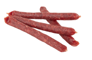 Fresh salami sausage cut out isolated transparent background png