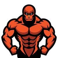 Muscular Superhero Bodybuilder Mascot Illustration vector