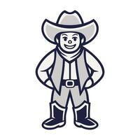 Smiling Cartoon Cowboy Mascot Illustration vector