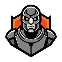 Cyborg Robot Head Mascot Illustration vector