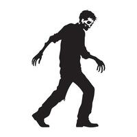 Dead Man Zombie walking silhouette illustration vector