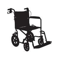 Foldable Transport Wheelchair Silhouette Illustration vector