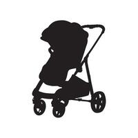 Baby Stroller Silhouette Illustration vector
