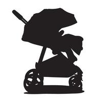 Toddler Stroller Silhouette Illustration vector