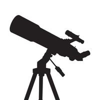 Astronomy Refractor Telescope Silhouette Illustration vector