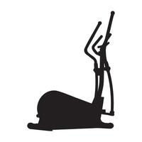Elliptical Exercise Machine Silhouette Illustration vector
