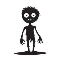 Zombie cartoon silhouette illustration vector