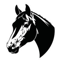Black and White Horse Head Silhouette Illustration for Graphic and Print Projects vector