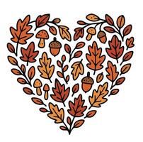 Hand Drawn Botanical Foliage Heart Frame Nature Illustration vector