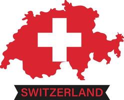 switzerland flag and map illustration vector