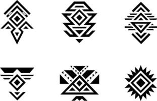 set of tribal silhouette design vector