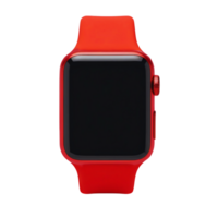 Blank red strap smart watch isolated on the transparent background. png