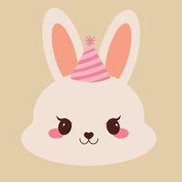 bunny with parthy hat vector