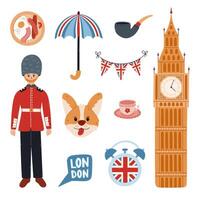 London symbols and characters illustration vector