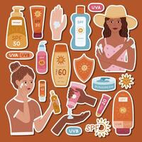 Sunscreen products and application techniques vector