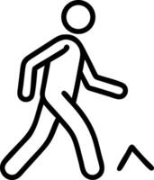 Person walking with arrow icon symbol movement vector