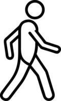 Black and white stick figure walking person human vector