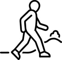 Black outline icon of a person walking in the countryside vector