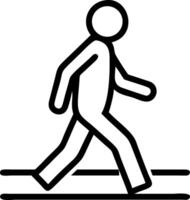 Black and white icon of a person walking on a path 1 vector