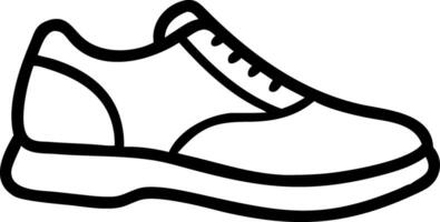 Black and white outline drawing of a sneaker shoe footwear vector