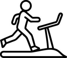 Simple icon of person running on treadmill exercise vector