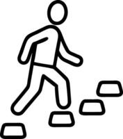Person walking up steps icon stepping stones vector