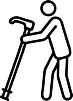 Person with walking stick icon cane vector