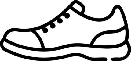 Black and white outline of a sneaker with sole detail vector