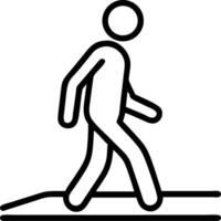 Simple icon of a person walking on a path silhouette vector