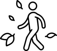 Person walking through falling autumn leaves icon leaf 2 vector