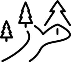 Black line art forest path with trees nature outdoors vector