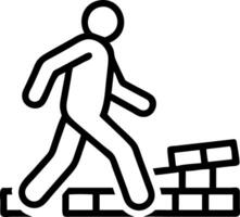 Person walking up brick steps icon vector