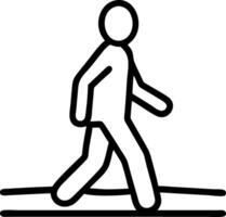 Black outline figure walking on a path person silhouette vector
