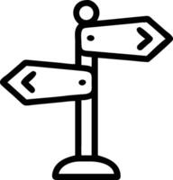 Black and white signpost with two directional arrows vector