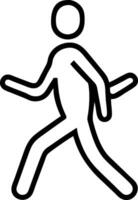 Black outline icon of a person walking icon vector