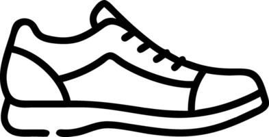Black and white outline of a lace up sneaker shoe footwear vector