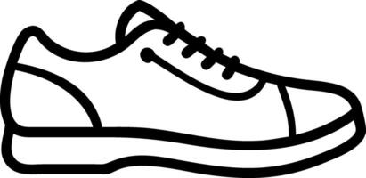 Black and white outline of a lace-up shoe footwear vector
