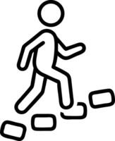 Stylized person walking up steps climbing progress vector