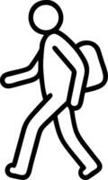 Person with backpack walking icon travel vector