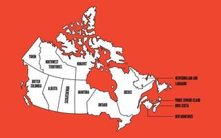 Canada Map in Red Background vector