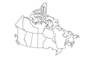 Blank CANADIAN Map With Black Outline vector