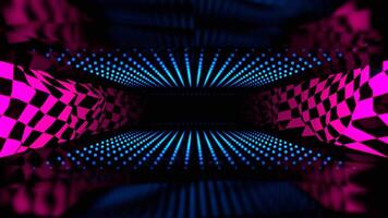 cyaan en roze eindeloos neon dots en dammen achtergrond vj lus in 4k video