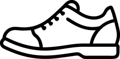 Black outline of a laced shoe footwear lace up vector