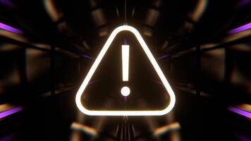 Purple and Light Yellow Tech Alert Glowing Symbol Background VJ Loop in 4K video